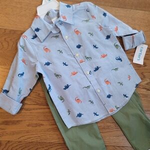 Carter's Two Piece Outfit Dinosaur Print Size 24 Months NWT
